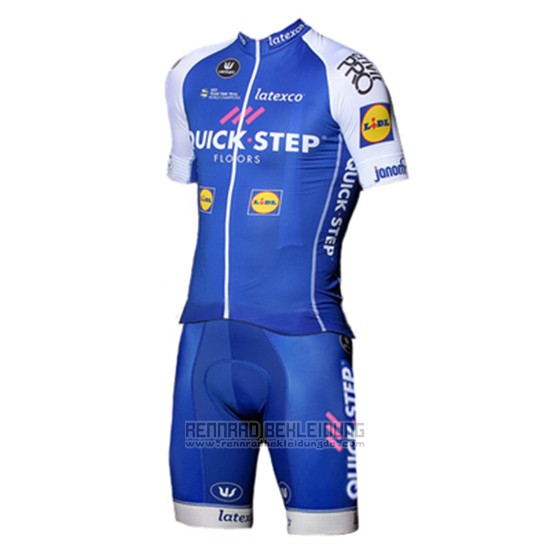 2017 Fahrradbekleidung Quick Step Floor Blau Trikot Kurzarm und Tragerhose - zum Schließen ins Bild klicken